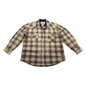 Vintage 2000s Jesse James West Coast Choppers Plaid Western Shirt
